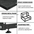 thumbnail image 4 of 2 Step Stool for Adults Kids, Heavy Duty Sturdy Steel Frame with Wooden Steps, Bedside Foot Stool with 500lbs Load Capacity, Non-Slip Step Stool for High Bed, Kitchen, RV Step - Black, 4 of 8