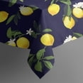 thumbnail image 5 of Yellow Lemon Fruits DarkBlue Pattern Square Tablecloth,Waterproof Square Table Cover,Wipeable Spillproof Washable Table Cover for Home Kitchen Party Decor 42"X42"(107x107cm), 5 of 6