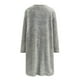 thumbnail image 4 of Gibobby Divertidas Sudaderas Sudadera casual de manga larga con cuello redondo de felpa de otoño o invierno para mujer con bolsillo (Gris, XL), 4 of 5