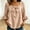 Khaki, variant on Dressy Casual Tops for Women 3/4 Sleeve Loose Blouses Square Neck Going Out Bow Tie Lightweight Shirt White