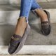 thumbnail image 5 of Zapatos planos de manga de borla de cabeza redonda de ante cómodos de color sólido para mujer Wmkox8yii FOPL2174, 5 of 6
