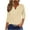 Yellow-women summer top, variant on Yourumao Womens Eyelet Tops Casual V Neck Henley Shirts Classic 3/4 Sleeve Blouses Comfy Solid Colour Tees with Button Spring Summer Tshirts