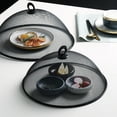 thumbnail image 1 of Conception de Maille Dense de Couverture Alimentaire 180 Degrés Rotatif Simple Écran Alimentaire en Fer avec Poignée pour la Maison Salle à Manger Noir Rond Moyen, 1 of 5