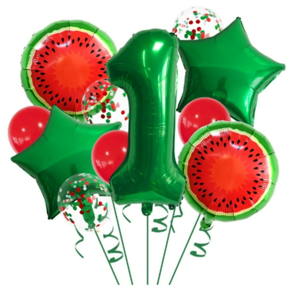 Green Watermelon Balloons are Suitable for 1st Birthday Decoration（11pcs）