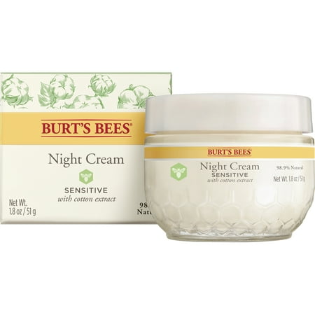 Burt's Bees Night Cream for Sensitive Skin, 1.8 (Best Cream For Sensitive Skin)