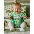 thumbnail image 6 of Loicainy Baby Toddler Girl Irish Plaid Rompers 3 6 12 18 Months Long Sleeve Crew Neck Letters Embroidery Shamrock Print Bow Decor Spring Bubble Jumpsuit, 6 of 10