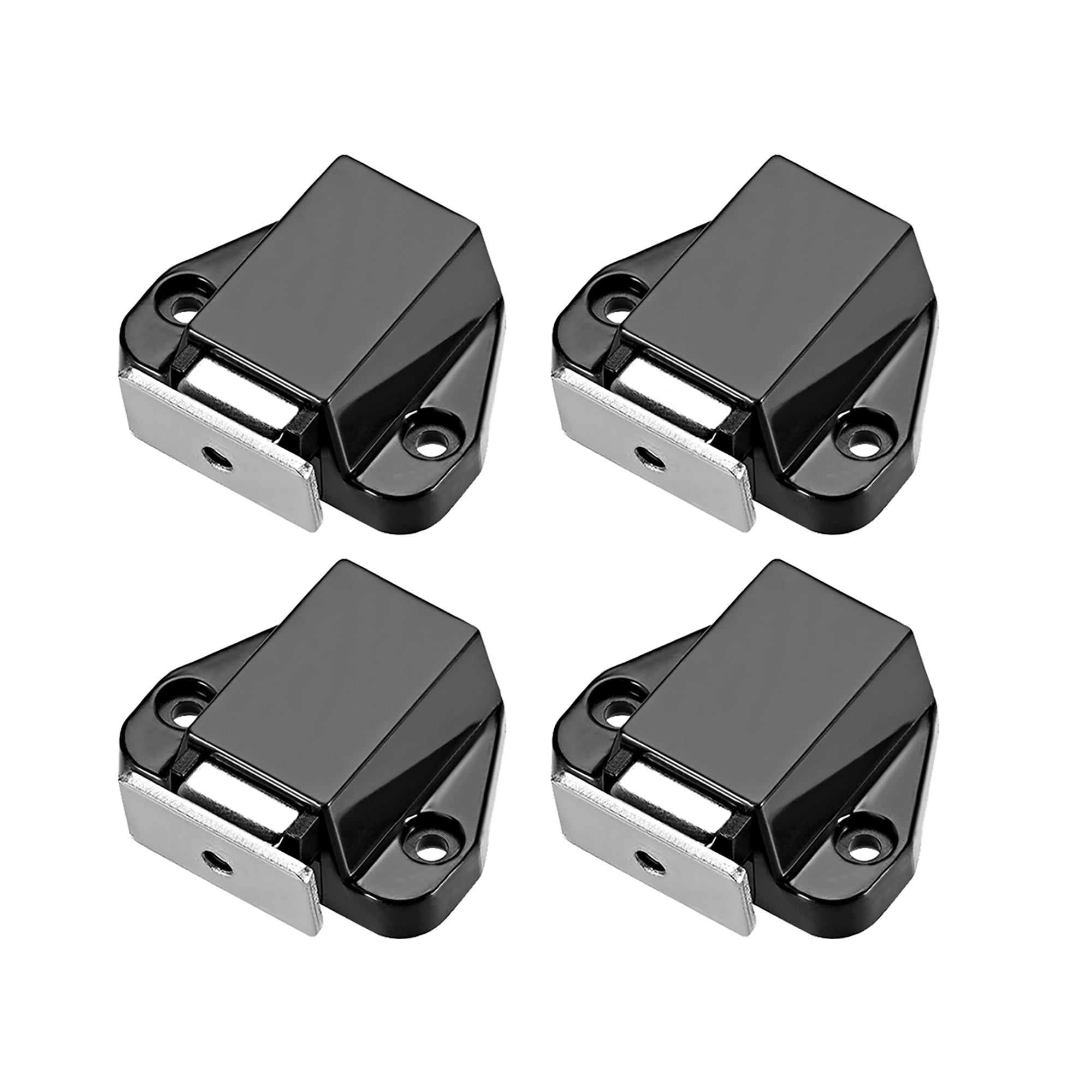 Touch Latches Press Catch Plastic Black 4 Pack