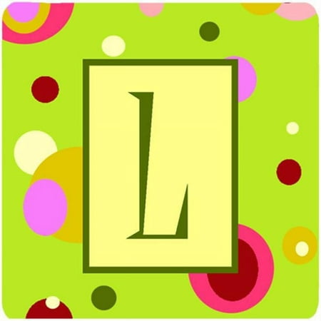 

Monogram - Green Foam Coasters Initial Letter L Set Of 4