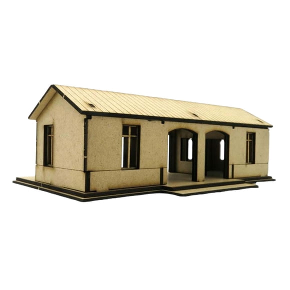Kits de maquetas de madera 1:72, Kits de montaje DIY, escena de arquitectura, de estación de tren, diseño de ferrocarril para Diorama,