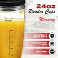 thumbnail image 3 of 24oz Replacement Cup with Sip and Seal Lid for Nutri Ninja Blender BL642 BL450 BL456 BL480 BL482 BL640 BL682 BN401 BN751 BN801 Foodi SS401 SS101 SS351 SS151 Ninja Blender Auto IQ Blade (2-Pack), 3 of 7