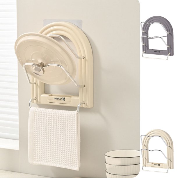XWSHYW Contenedores de Almacenamiento Estante Tapas de Ollas Montado En La Pared, Sin Perforaciones, Tapas Tapas Ollas Colgantes, Especial para Cocina, Multifuncional para Tablas de Cortar, Suministr