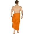 thumbnail image 4 of HAPPY BAY Men's Pareo Bath Trunk Swimwear Sarong Swim Beach Wrap One Size Orange, Solid Summer Vacation Aloha, 4 of 4