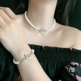 thumbnail image 3 of Collares de perlas blancas, collar de planeta, collar de mujer con diamantes de imitación de cristal --- Código de producto 50441, 3 of 5