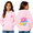 New:Pink Red, variant on Aideaone Girls Graphic Hoodies Long Sleeve Pullover Sweatshirts with Pocket 7-14Y