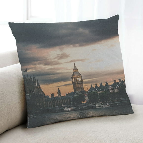 Ahgly Company Sites Big Ben Coussin d'Intérieur, 18 Pouces par 18 Pouces