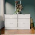 thumbnail image 4 of Kappesberg Fresno 6-Drawer Dresser & 2-Drawer Nightstand Set, White – 52.75"W - for Adults and Teens, 4 of 9