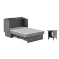 thumbnail image 1 of Home Square Set of 2 Full Size Murphy Bed Chest with Mattress & End Table - Gray, 1 of 18