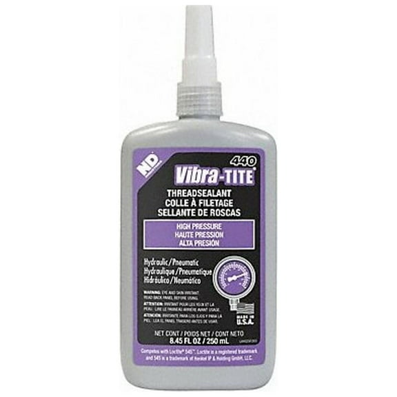 Vibra-Tite Pipe Thread Sealant, 440, Purple, Liquid, 8.5 fl oz, Bottle 44025