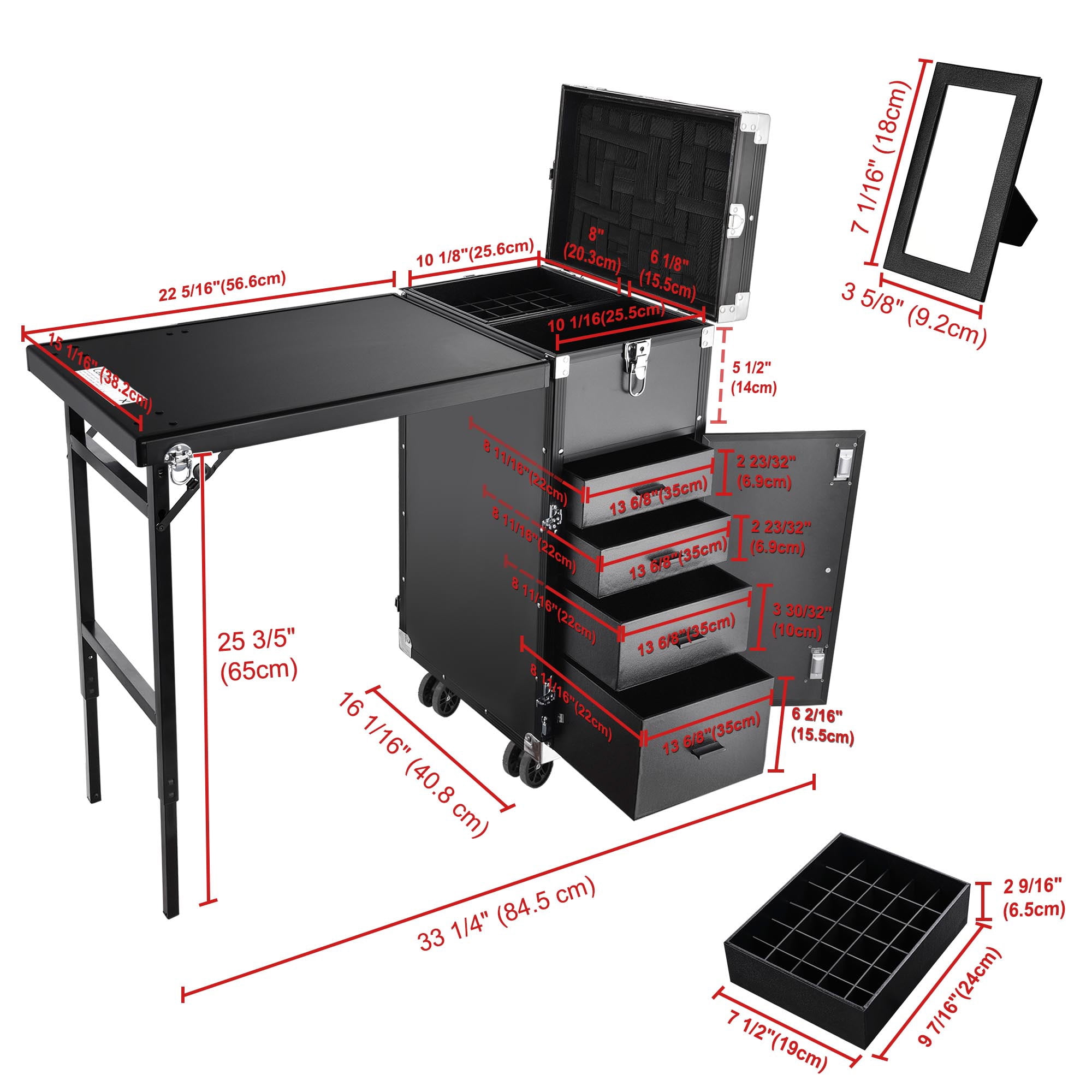 Byootique Portable Manicure Table Desk 33