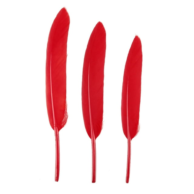 50Pc Feather Small Straight Knife Colored Feather Kindergarten Diy