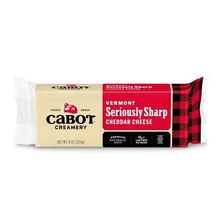 Cabot Creamery Seriously Sharp Cheddar Cheese Block 8 oz (Refrigerated)