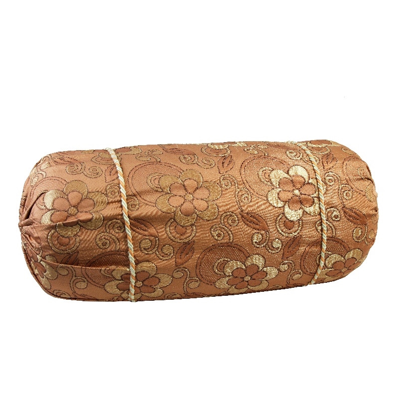 Natural Geo Peach Orange Gao Takiya Bolster Pillow (Set of 2)