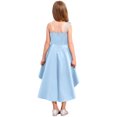 thumbnail image 4 of TiaoBug Kids Girls One Shoulder Flower Girl Wedding Bridesmaid Dress Sleeveless Princess High Low Dresses Blue 12, 4 of 6