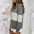 thumbnail image 5 of Puliio Quilted Color Block Full Zip Hoodies for Women Casual Long Sleeve Sweatshirt Jacket with Pockets, 5 of 6