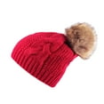 thumbnail image 5 of Jamicy Womens Beanies Christmas Present Winter Soft Knit Beanie Hat with Faux Fur Pom Pom Warm Skull Cap Beanies for Women, 5 of 6