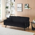 thumbnail image 6 of 72.04" loveseat sofa,Two Seats sofa with retractable cup holder&Convertible Split-Back,Modern corduroy couch for living room and bedrooms,Black, 6 of 7