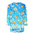 thumbnail image 6 of Halloween Costumes for Women 3/4 Length Sleeve Tops Halloween Skull Graphic Loose Fit Daily Wear Crewneck T Shirts Blue M, 6 of 8