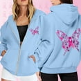 thumbnail image 2 of Yuannlog Womens Zip Up Hoodies Cancer Awareness Month Long Sleeve Pullover With Pocket Drawstring Casual Athletic Sweatshirts, 2 of 4