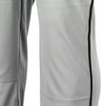 thumbnail image 3 of Champro Sports Triple Crown Open-Bottom Baseball Pants with Braid, Adult 3X-Large, Grey with Black Braid, 3 of 5