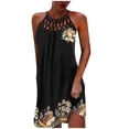 thumbnail image 1 of Vestido de tirantes con estampado hueco sin mangas con cuello redondo a la moda para mujer Pompotops ghjkhdj5725, 1 of 1