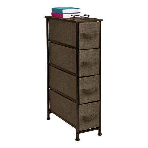 4 Drawers Chest Dresser (Narrow) Brown