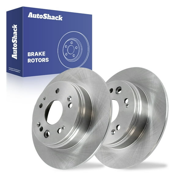 AutoShack Rear Solid Brake Rotors 2-PC Set Replacement for 2002-2004 Honda CR-V 11.09" (281.8 mm)