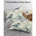 thumbnail image 3 of Vintage Floral Bird Pillow Covers Standard Size 2 Pack, Retro Summer Botanical Soft Bed Throw Pillowcases Breathable Cooling Long Lumbar Body Pillow Sham Cover for Bed Sofa 20''x26'', 3 of 7
