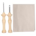 thumbnail image 1 of 2pcs Embroidery Punch Pens Cloth Sewing Embroidery Needles Weaving Tool with Wooden Handle, 1 of 14
