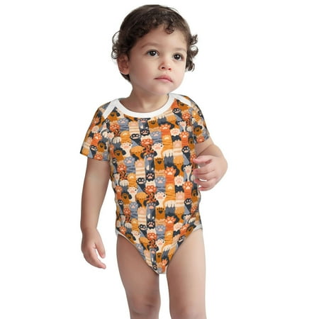 

Kdxio Cat Paws Pattern Unisex Baby Cotton Short Sleeve Bodysuits-6 Months