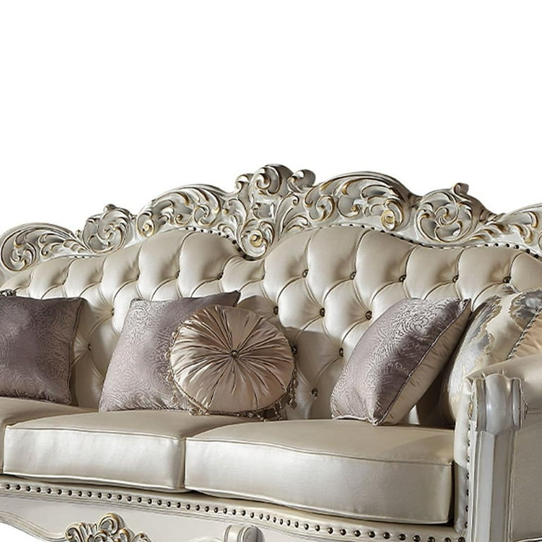 ACME Vendome Leather Upholstered Oversized Sofa with 6 ACME Vendome Leather Upholstered Oversized Sofa with 6
