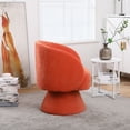 thumbnail image 6 of IDEASY Swivel Round Barrel Chair, 360-Degree Accent Armchair for Living Room, Bedroom, 26.4" x 24.2" x 30.7", Linen, Orange, 6 of 6