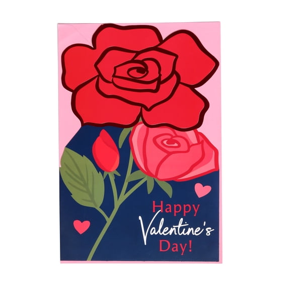 Valentine’s Day Jumbo Greeting Card, Red Roses, 1 Count by Way to Celebrate