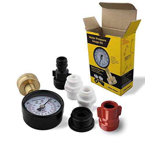 Flow Doctor Water Pressure Gauge Kit All Purpose 6 Parts 0 to 200 PSI 14 Hose for sale online 