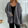 thumbnail image 2 of Women's Solid Batwing Sleeve Cardigan Oversized Open Front Knit Sweater No Button Lightweight Fall Winter Top for Lounge and Casual, 2 of 5