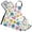 Colorful Pastel Flowers, variant on Pastel Colors Shells 5 Pcs Kitchen Set Heat Resistant Oven Mitts and Non-Slip Pot Holders with Adjustable Cooking Apron