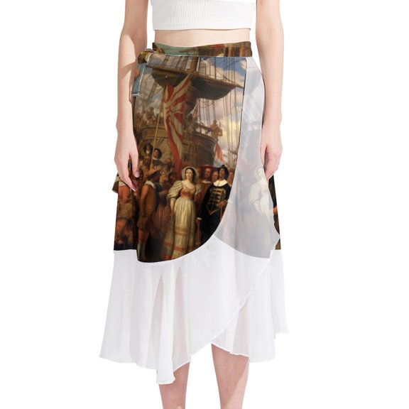 Columbus Day Beach Skirts Summer Dress Chiffon Women's Casual Polyester Strap Beach Dress for Summer Beach Party