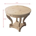 thumbnail image 5 of YIYADO Curved Legs Farmhouse Style Small Size Round Dining Table End Table Side Table Coffee Table for Dinette, Kitchen, Dining Room or Living Room, Natural Wood Grain Distressed, 5 of 6