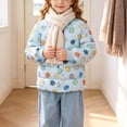 thumbnail image 6 of Frnrwgo Boys 2-8Y Quilted Padded Jacket Stand Collar Snap Front Printed Soft Comfortable Fall Winter Coat, 6 of 9