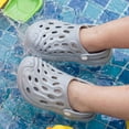 thumbnail image 2 of XIYON Kids Boys Girls Summer Slippers Soft Sole Non Slip Closed Toe Hollow Out Solid Color Lightweight Breathable Shoes For Casual Daily Wear,Grey,9.5-10 Years, 2 of 7