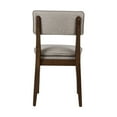 thumbnail image 3 of Faye Brown and Taupe Upholstered Solid Wood Cushioned Dining Room Chairs -Set of 2 by East at Main 19"x22.5"x33.5", 3 of 9